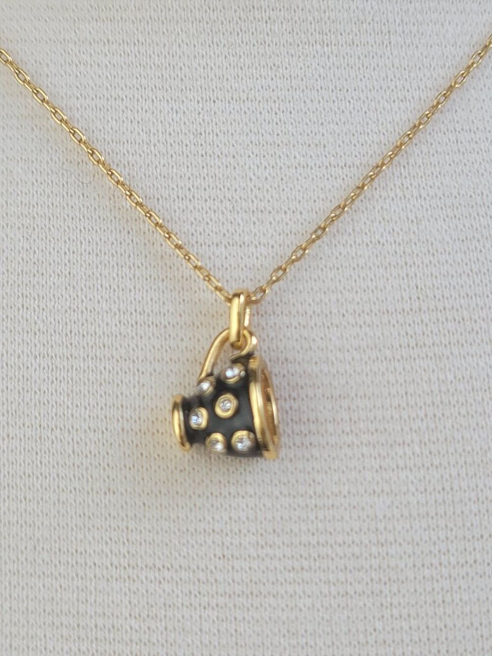 Kate Spade Alice in Wonderland Mini Teacup Crystals Pendant Gold-Tone Necklace - Picture 3 of 12